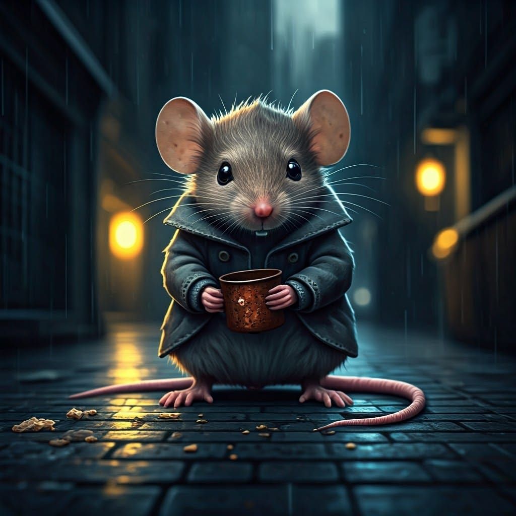 Gritty City Mouse Searching for Crumbs
