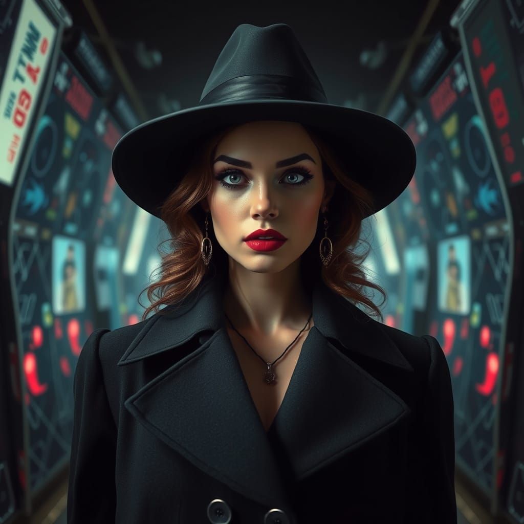 Surreal 1950s Film Noir Protagonist