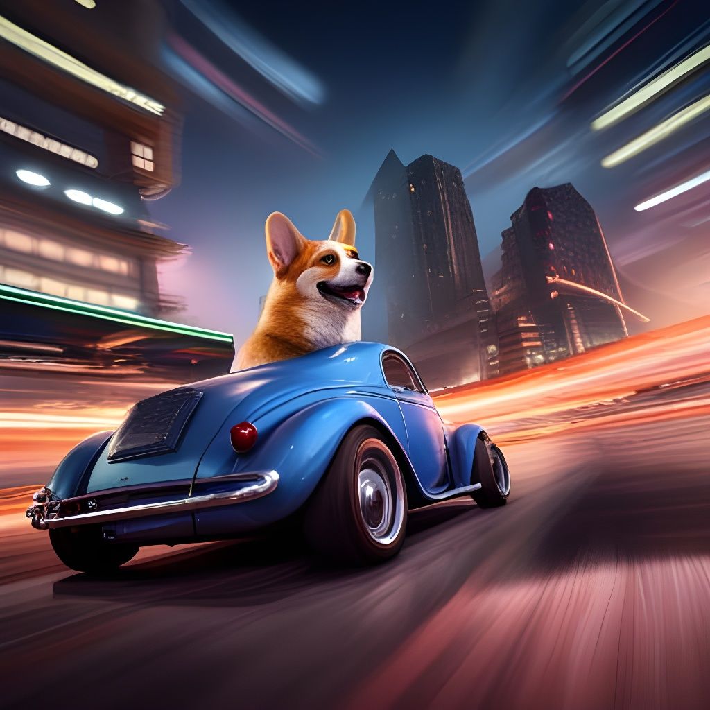 Corgi Racecar Fantasy Concept Art