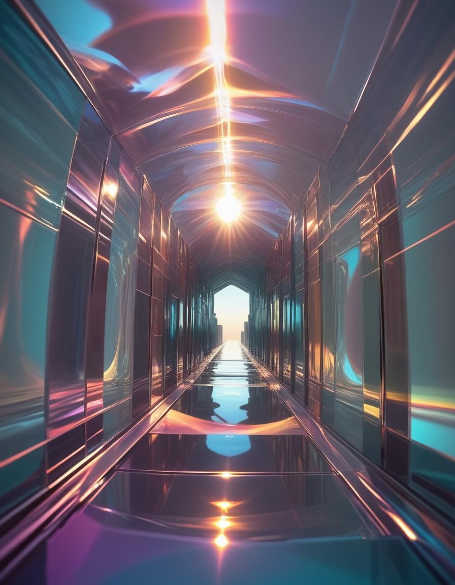 Surreal Chromatic Aberration Gateway in 3D Perspective