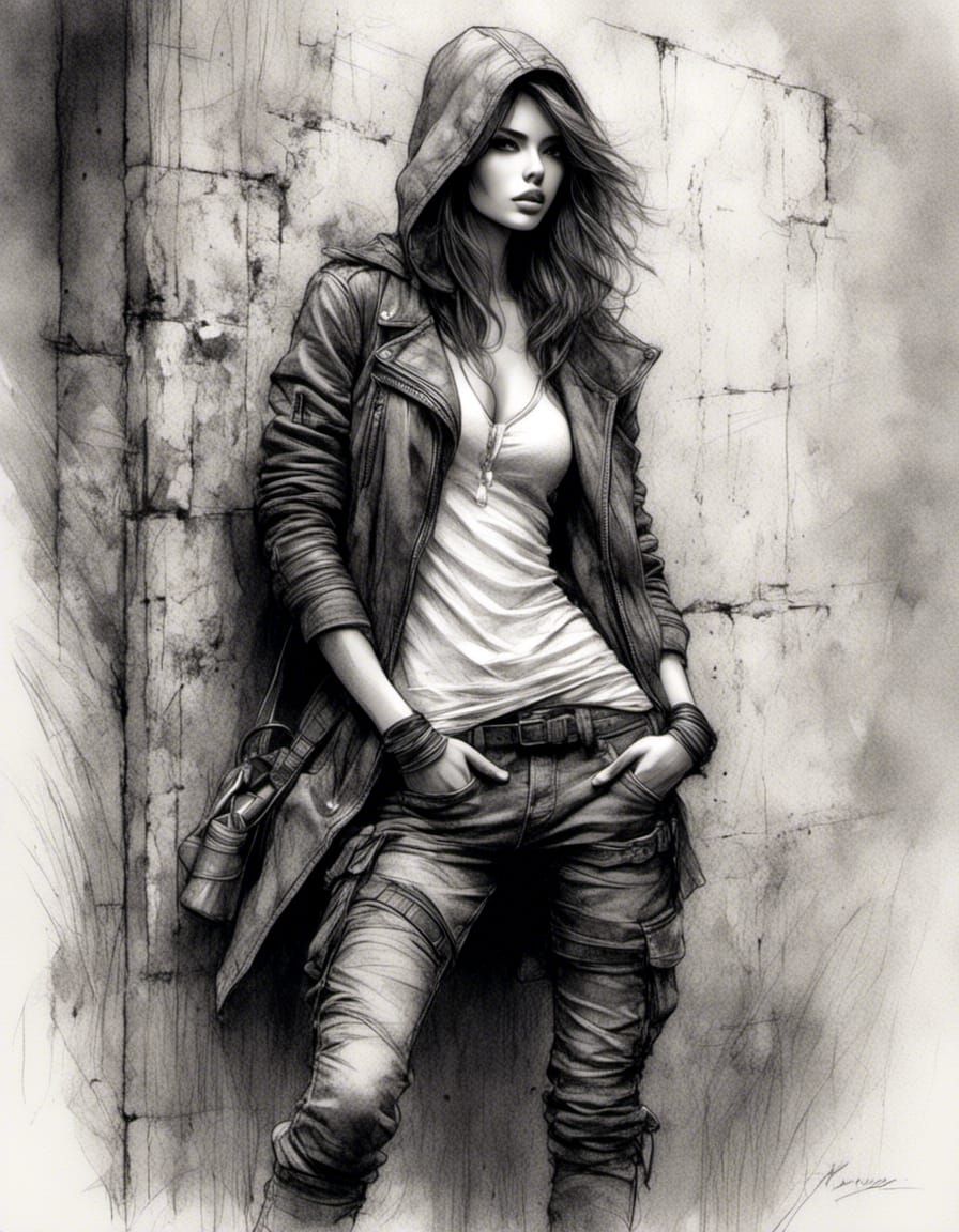 Detailed Sketch of a Rogue Assassin