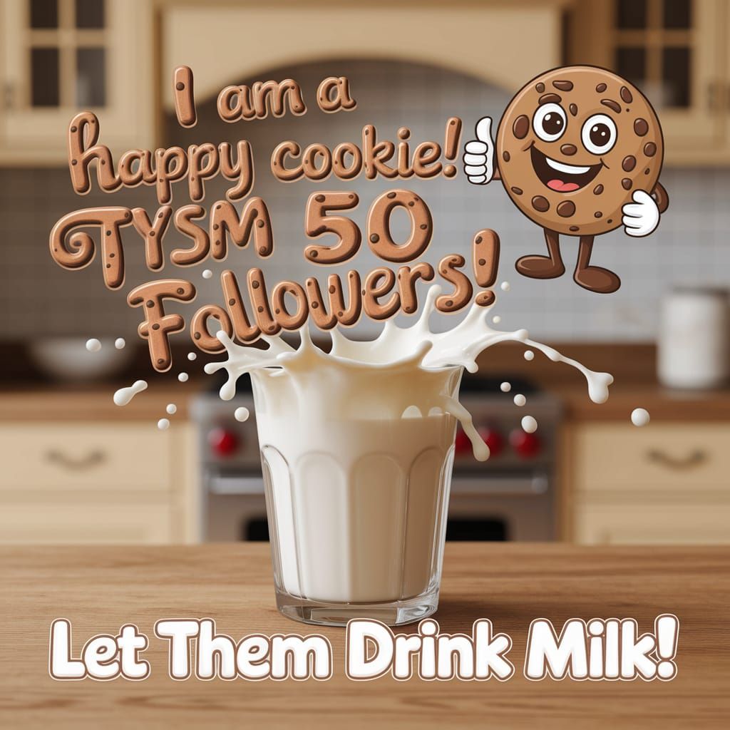 Cookie and Milk Message in Cozy Kitchen