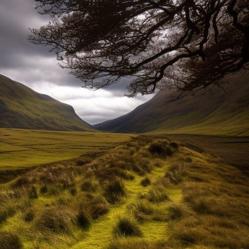 Epic Scottish Highlands Digital Matte Painting