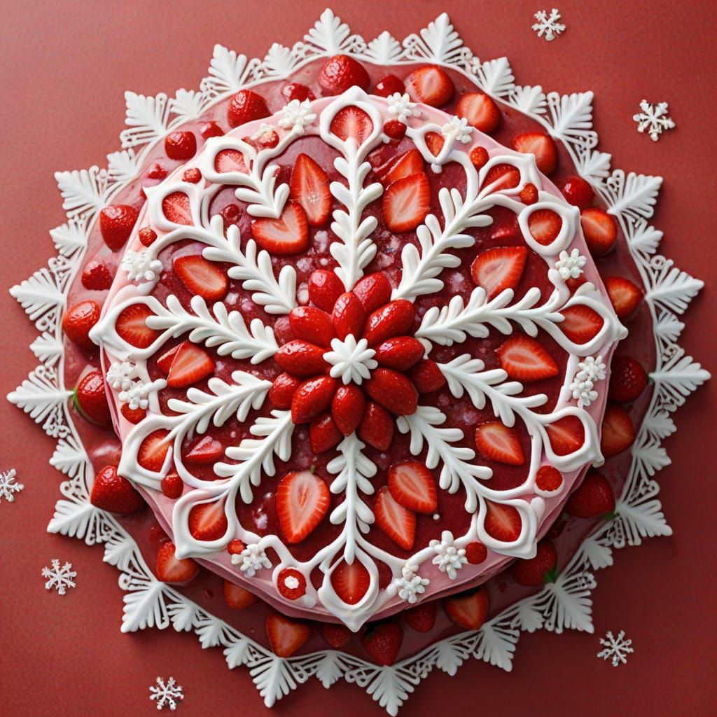 Vibrant Winter Wonderland Cake in Whimsical Watercolor Style