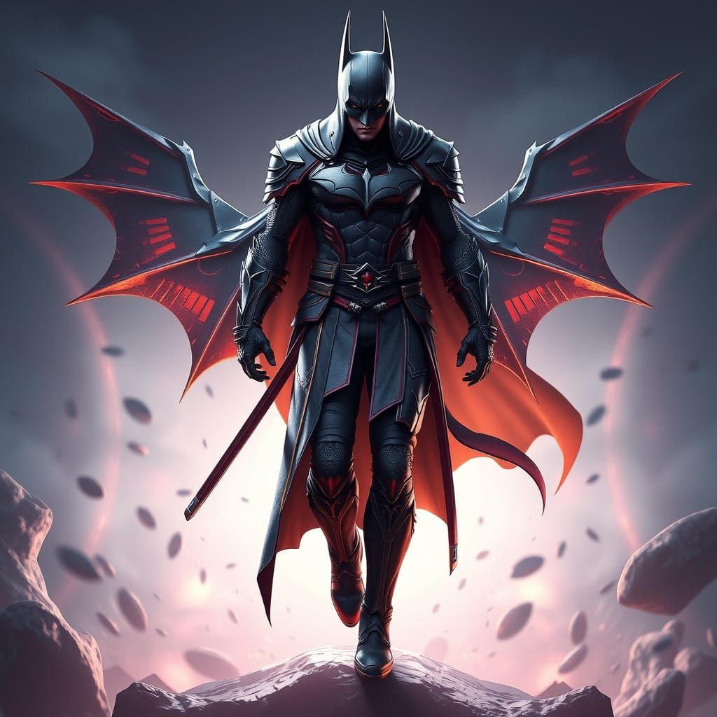 Batman in a Cyberpunk Anime Aesthetic