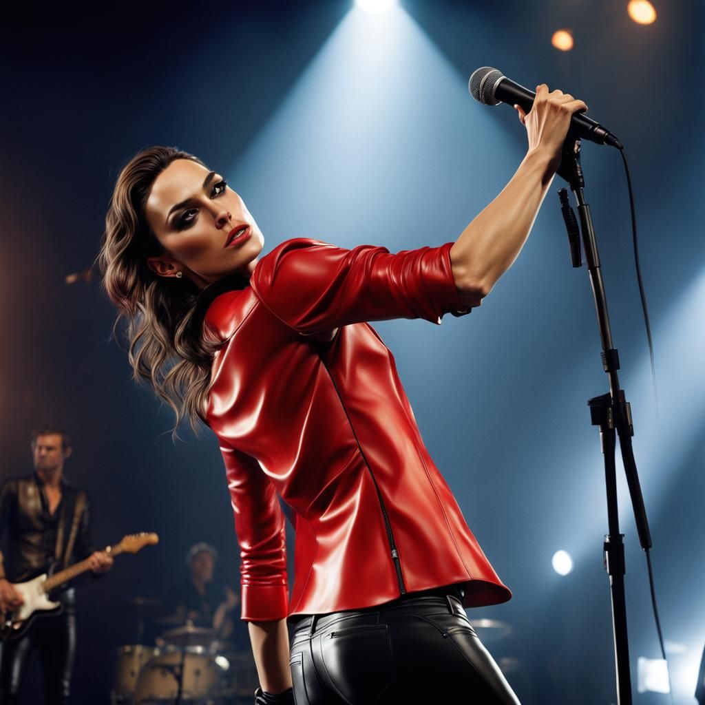 Keira Knightley as Rockstar Model: Ultrarealistic Portrait