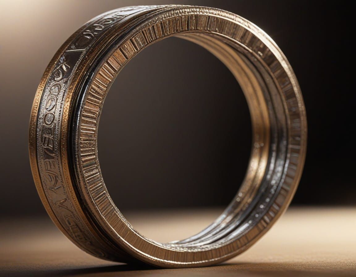 Möbius Strip of Global Coins in Photorealistic Style