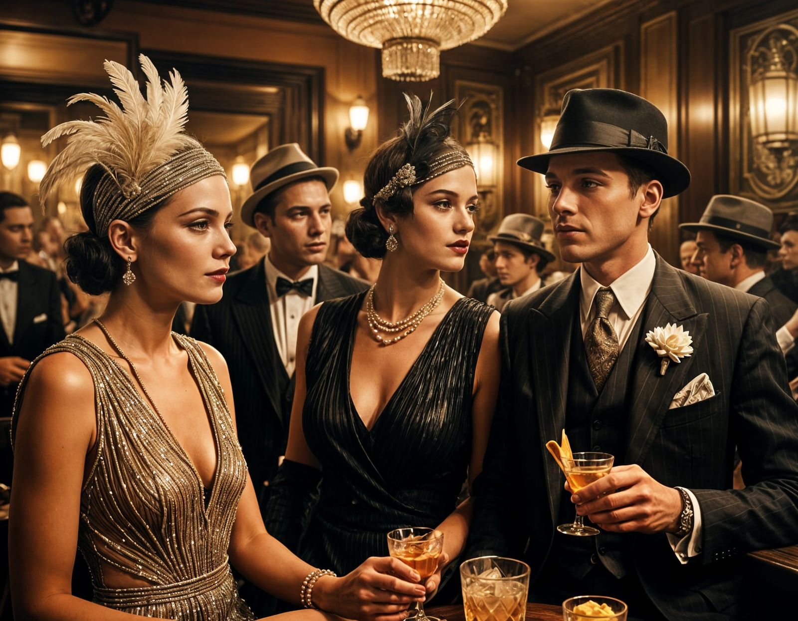 Glamorous 1920s Cocktail Lounge in Art Deco Style