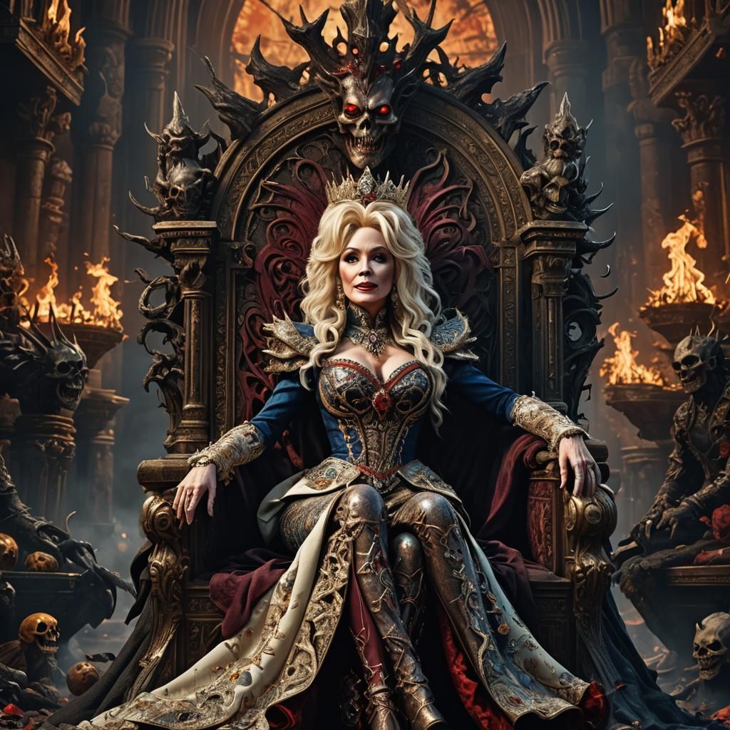 Dolly Parton, Queen of Hell: Detailed Matte Painting