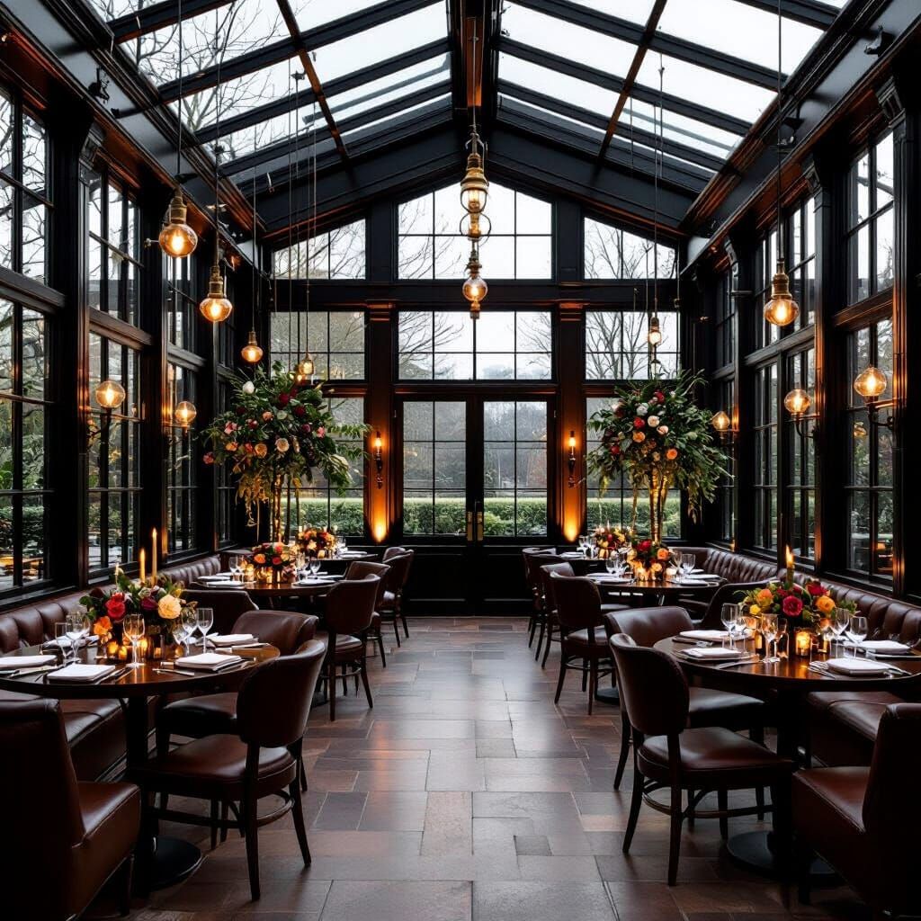 Peaky Blinders Wedding Decor in Art Deco Glass Veranda