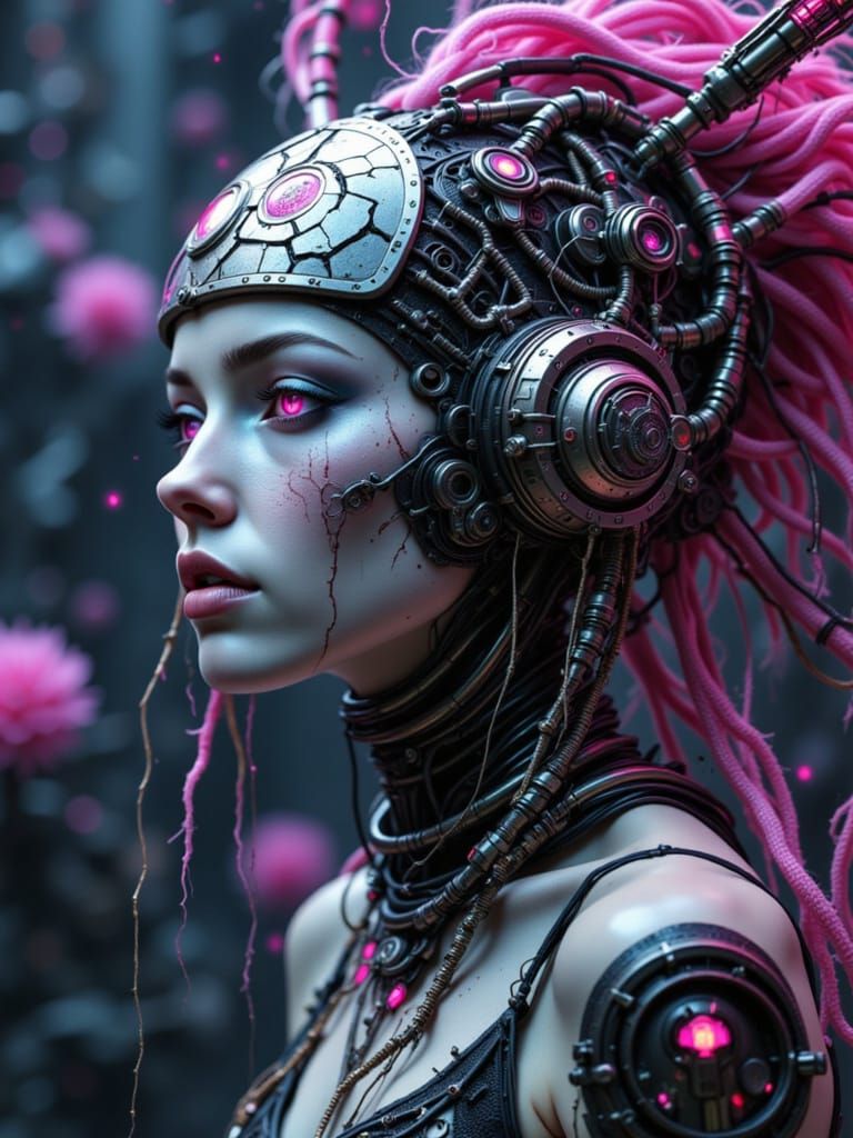 Lovecraftian Biomechanical Woman Portrait