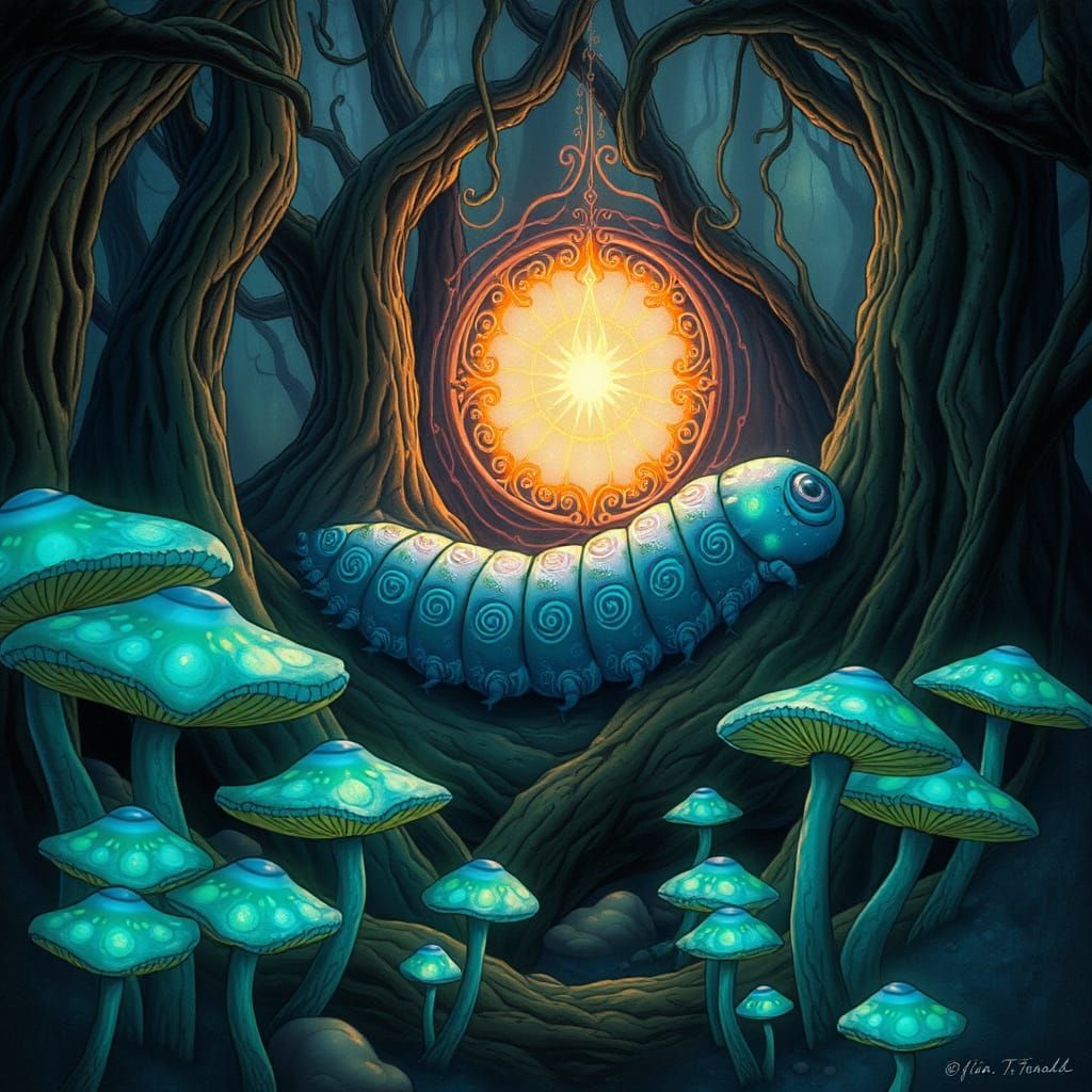 Ancient Forest Portal in Dreamlike Illustration Style