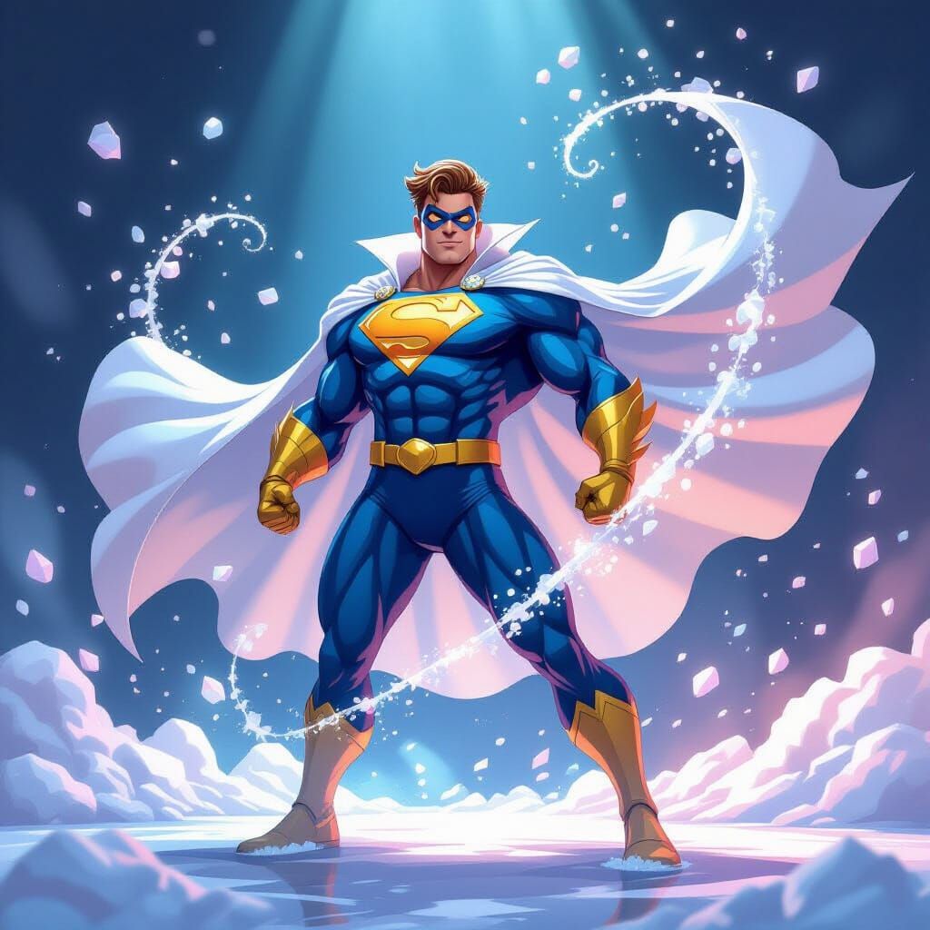 Dynamic Digital Painting of Superhero Captain Sugar