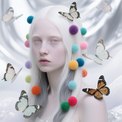 Pom-poms and butterflies