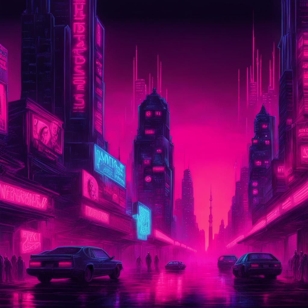 Synthwave Underworld: A Neon Hades Cityscape