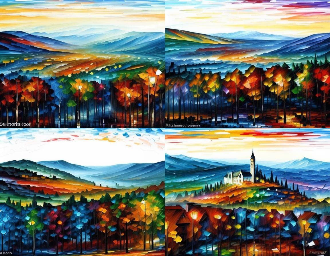 Vibrant Landscape Painting in Impasto Style