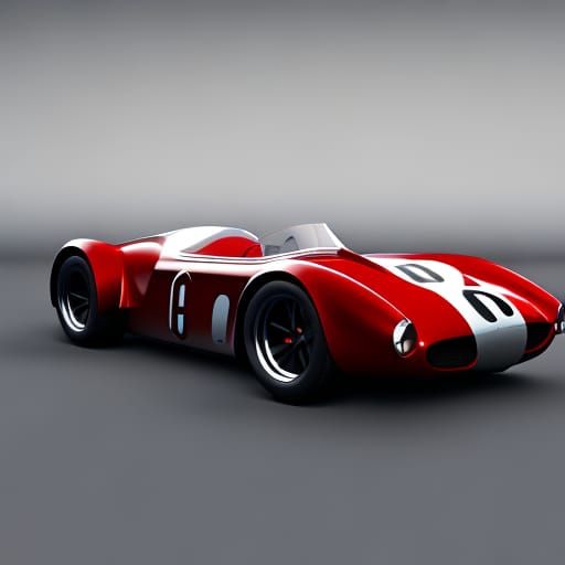 Classic 50s Race Car in 3D Cinematic Style