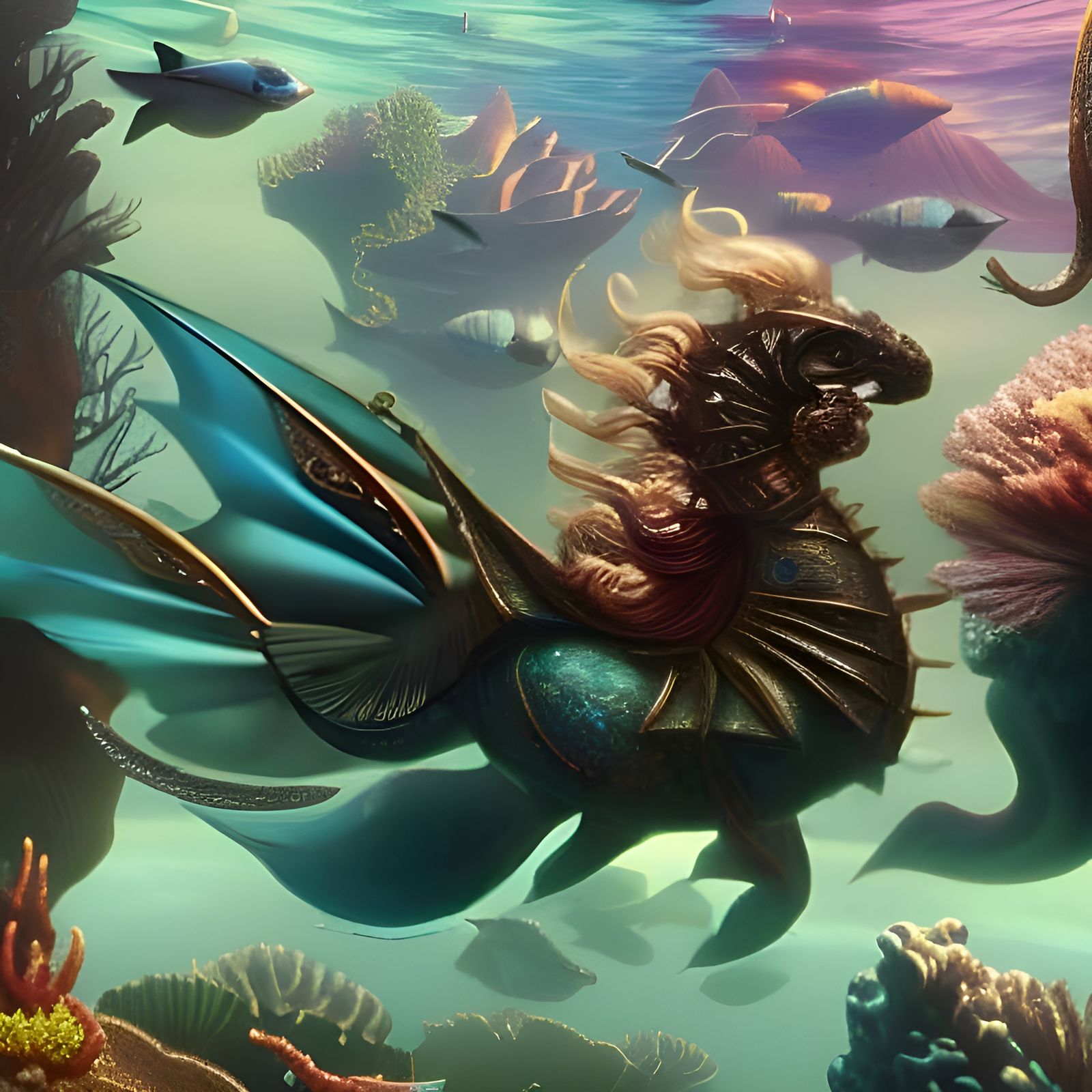 Cyberpunk Atlantis: An Intricate Underwater City