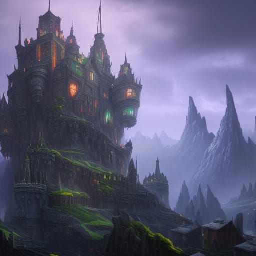 Fantastical Goblin Fortress Concept Art
