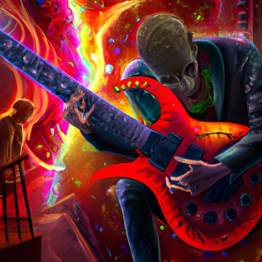 Psychedelic Rock Concert Poster Featuring Guitarist