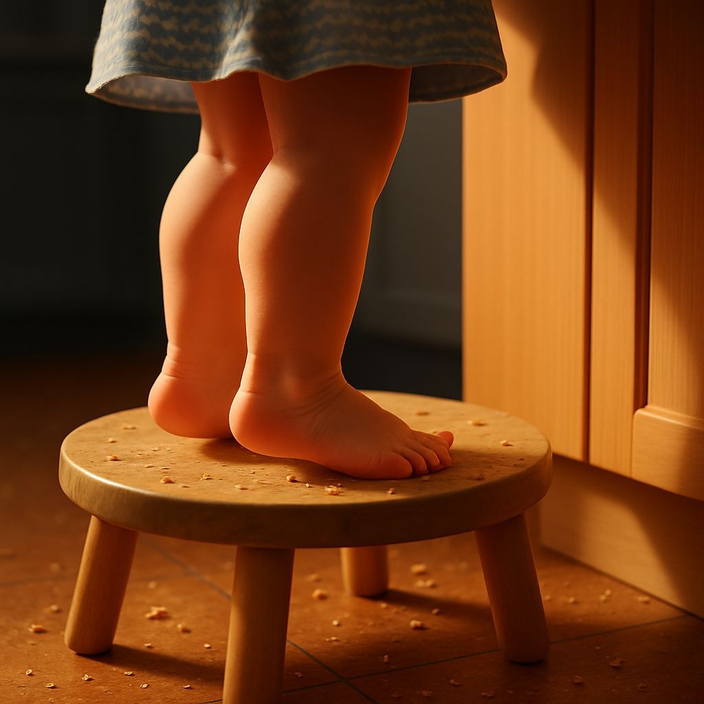Child Reaching Cookie Jar: Hyper-Realistic Digital Art