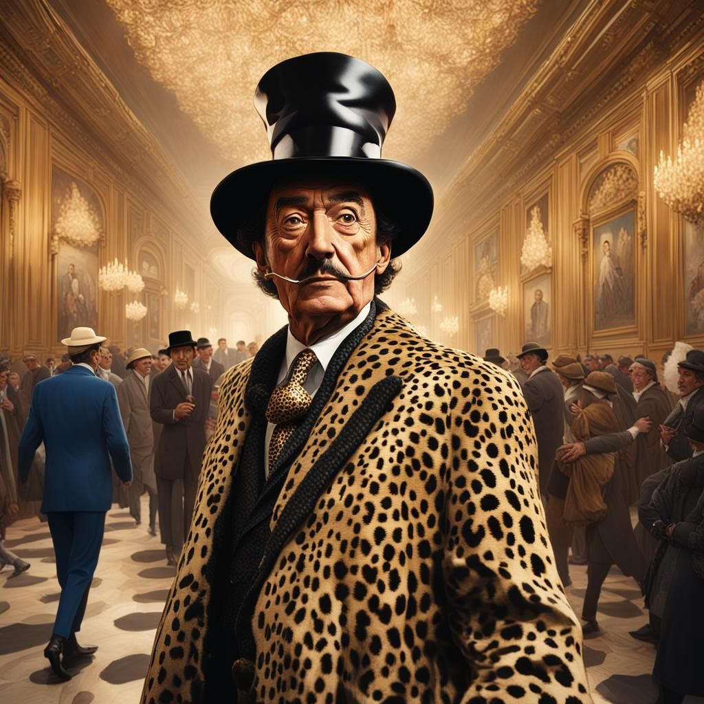 Salvador Dali in the Brandon Gallery Club in Paris.