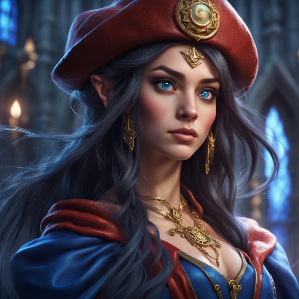 Fantasy Wizard Portrait in Dungeons and Dragons Style