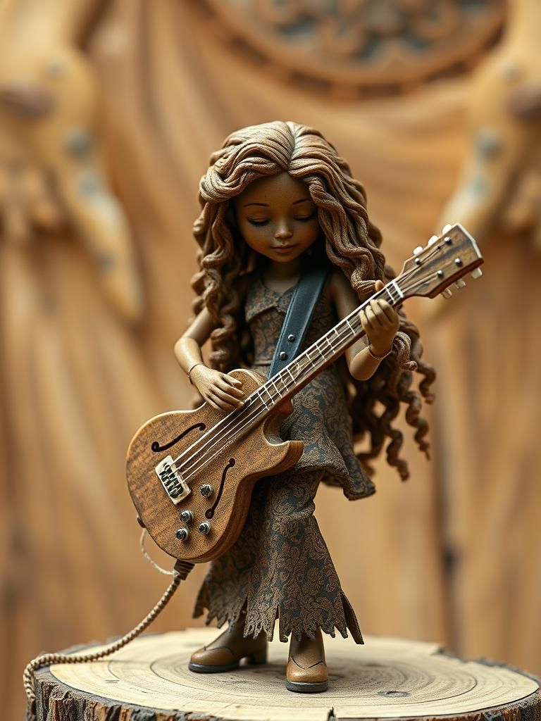 Tiny Janis Joplin in Brocaded Paisley Lace