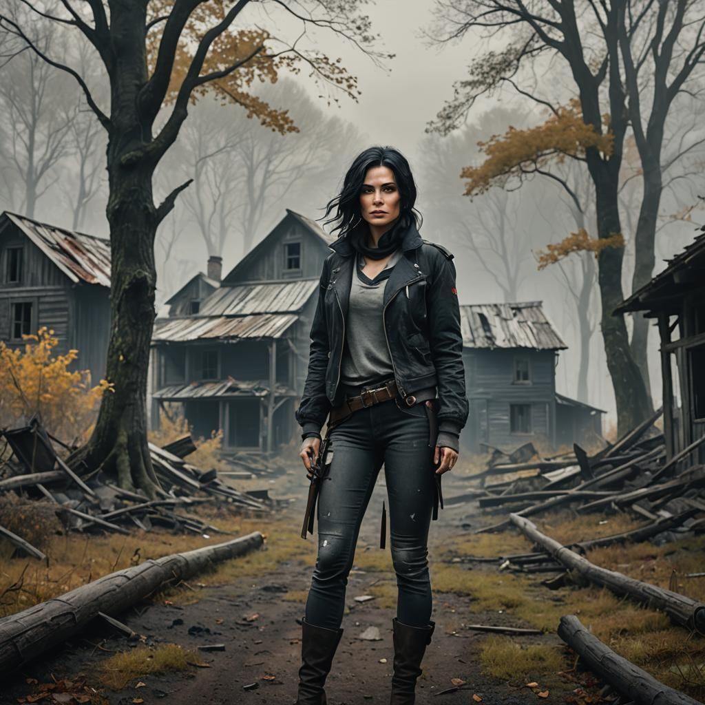 Survivor in Abandoned Farmhouse: Fashion Photography