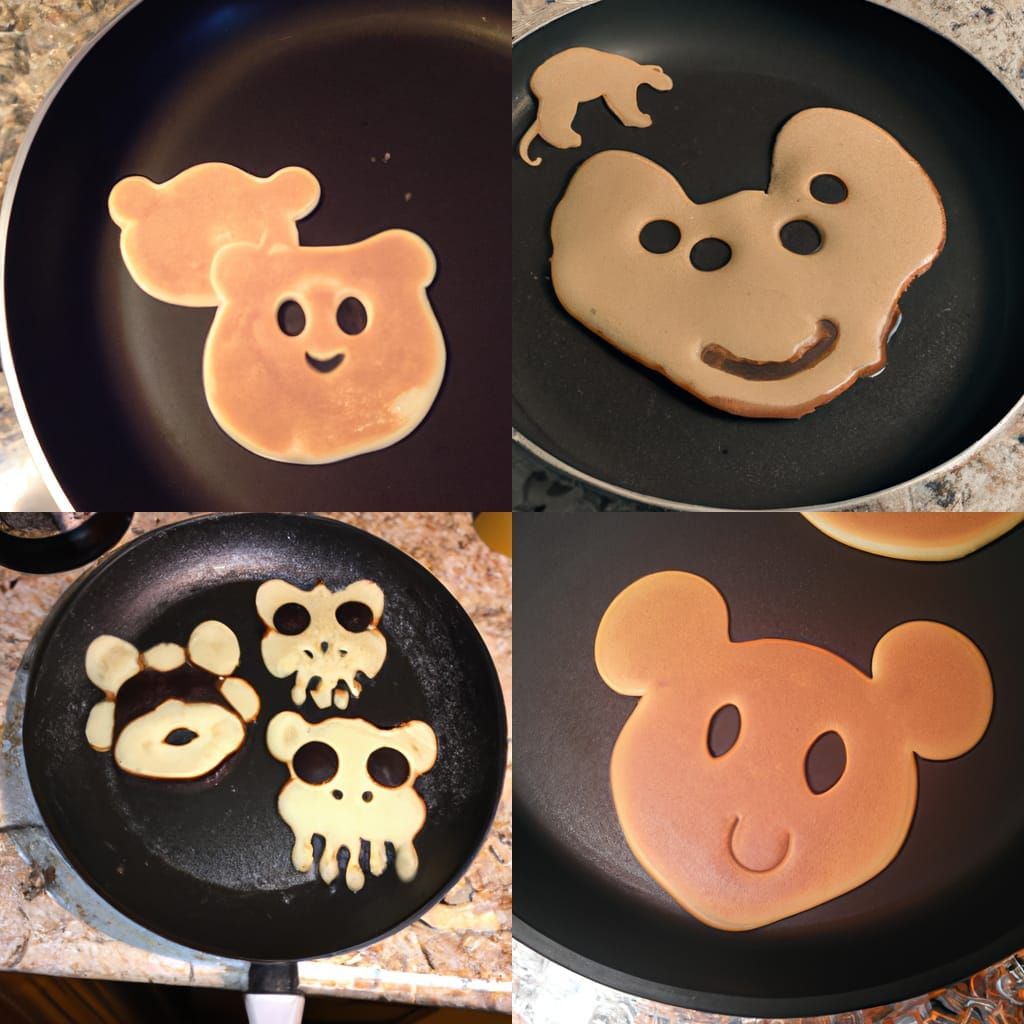 Animal Shaped Pancakes on the Fry