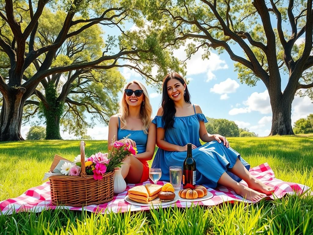 Idyllic Meadow Picnic in Impressionistic Style