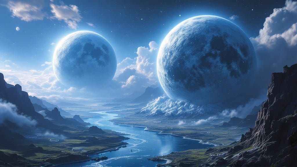 Surreal Cosmic Crash in Vibrant Film Noir Style