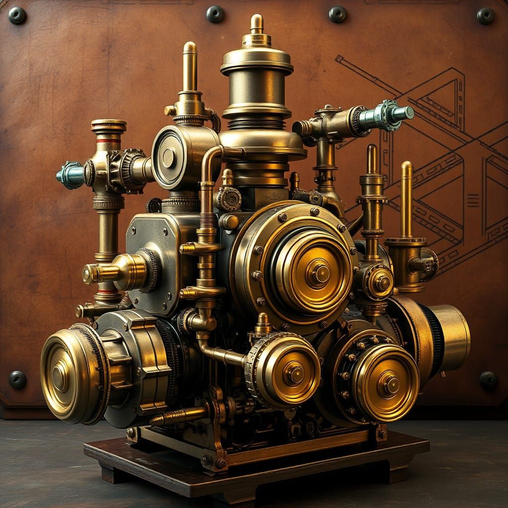 Steampunk Industrial Futurism in Brass and Copper