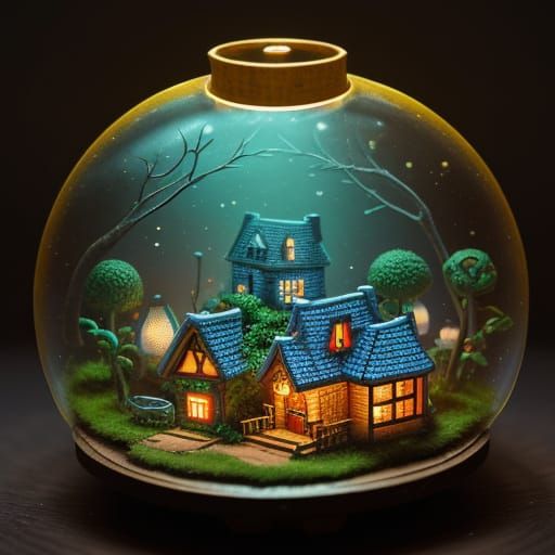 Dollhouse Village: Miniature Worlds in Digital Art