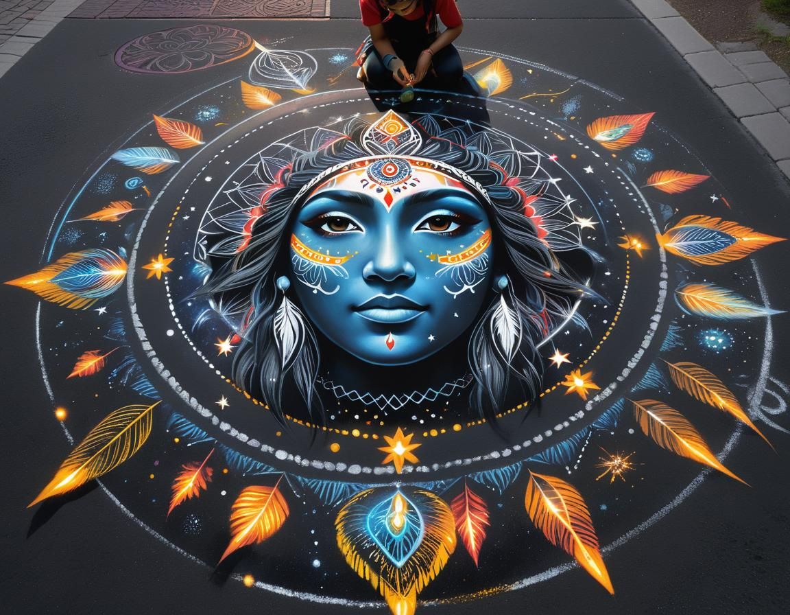 Chalk Art Mandala