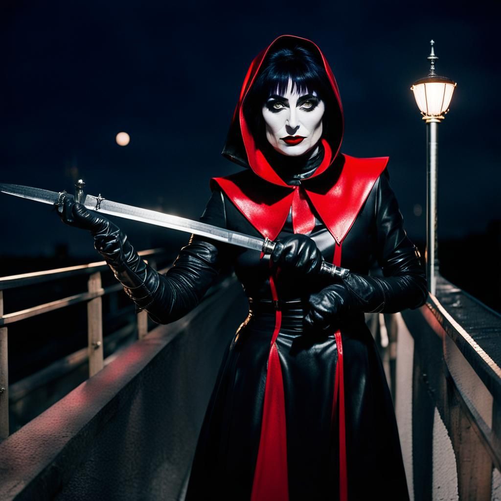 Siouxsie Sioux as Cyberpunk Nun with Sword