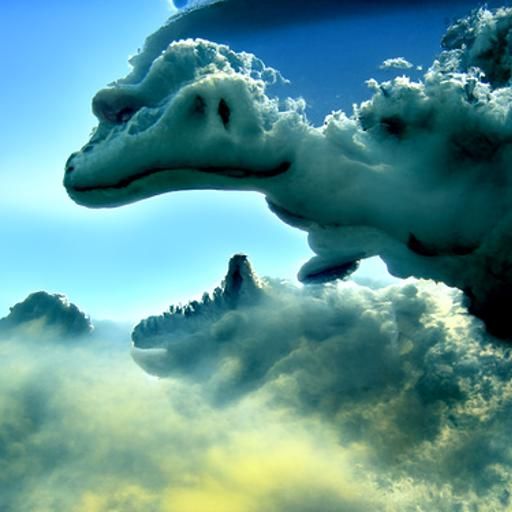 Dinosaur Haven Floating Among the Clouds