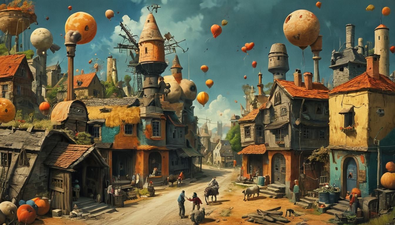 A Weird and Unusual Village Scene