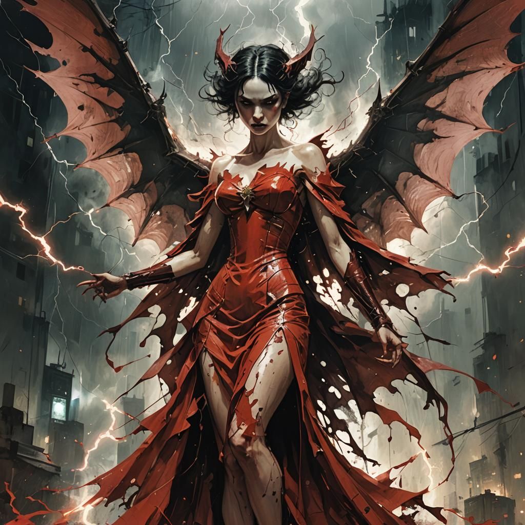 beautiful red she-devil queen