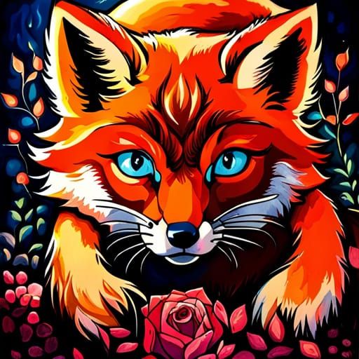 Chibi Fox in Japanese Art Style