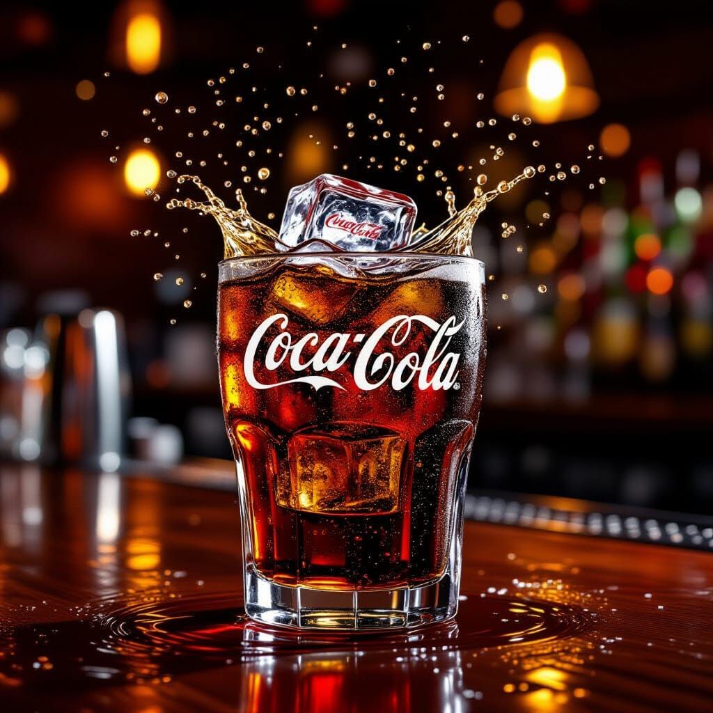 Coca-Cola Splash: Photorealistic Bar Scene