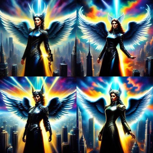 Archangel Ascends a Futuristic Metropolis