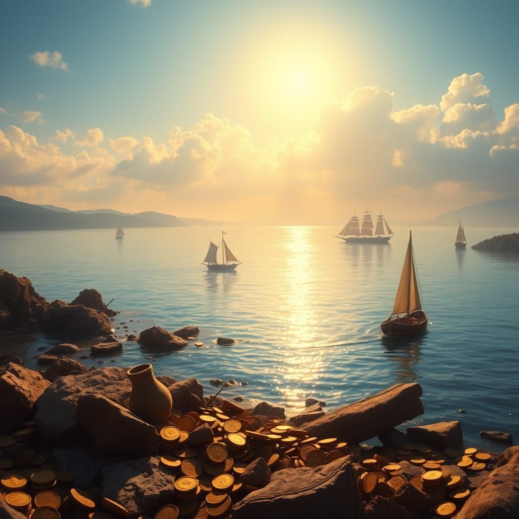 Ancient Coastal Paradise in Soft Focus