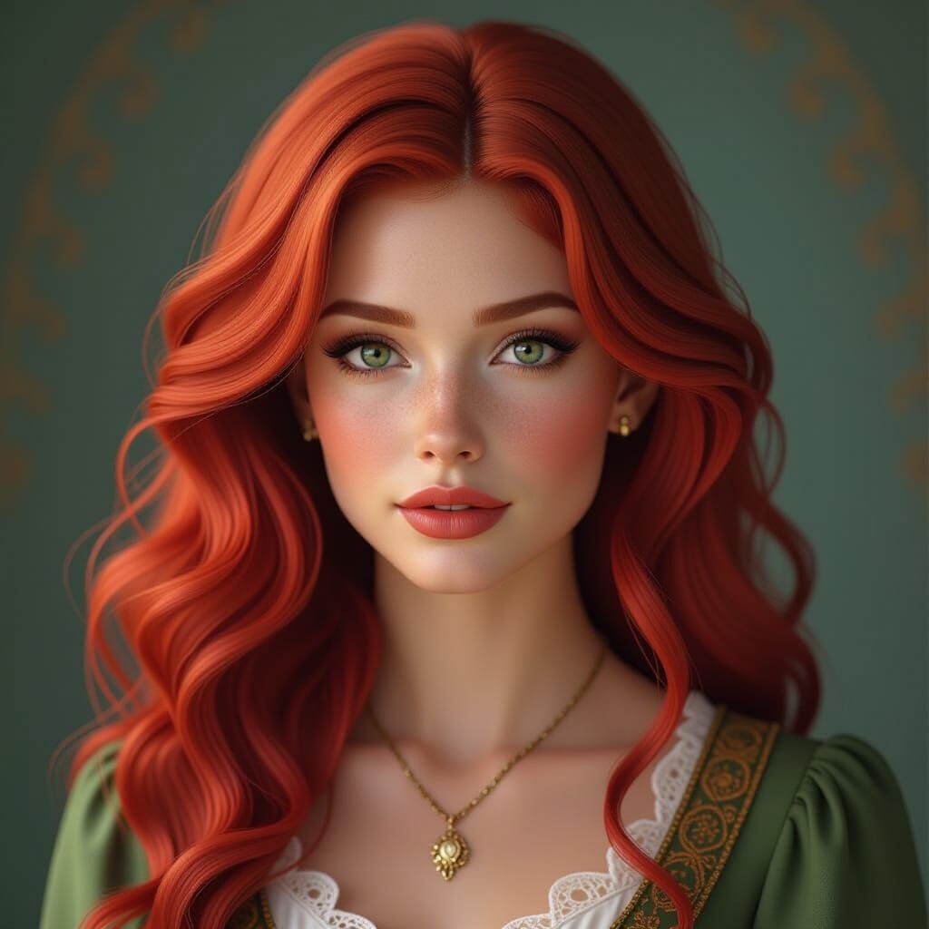 Strawberry Red Hair Fantasy Art in Unreal Engine