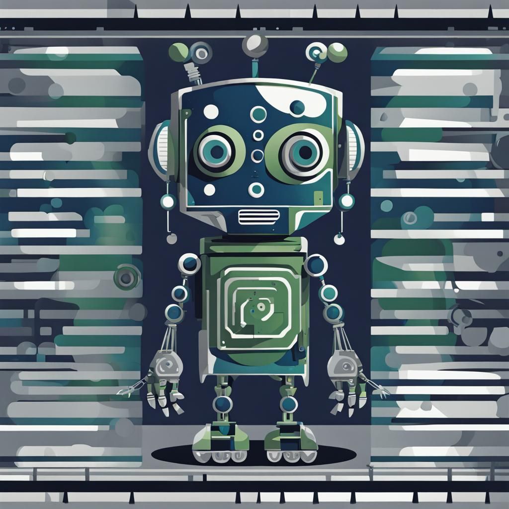 Egyptian Robot in Technological Wonderland Typography