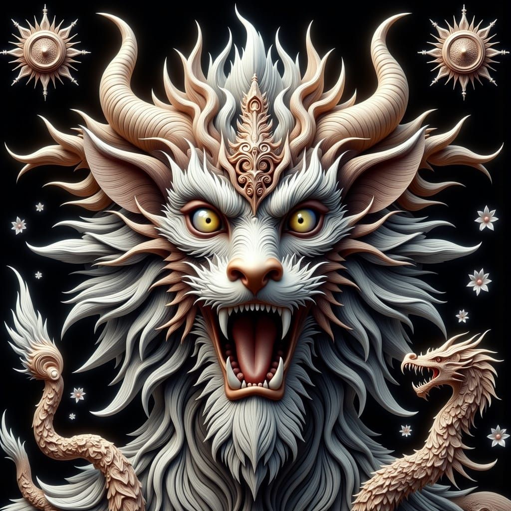 Detailed Dragon in Perfect Composition