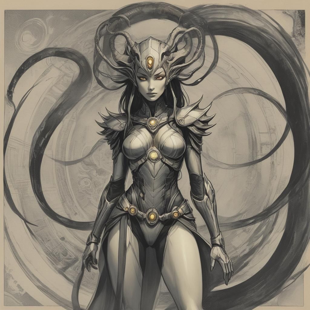 SSBBW Princess Strums Nautilus Lute: Digital Art