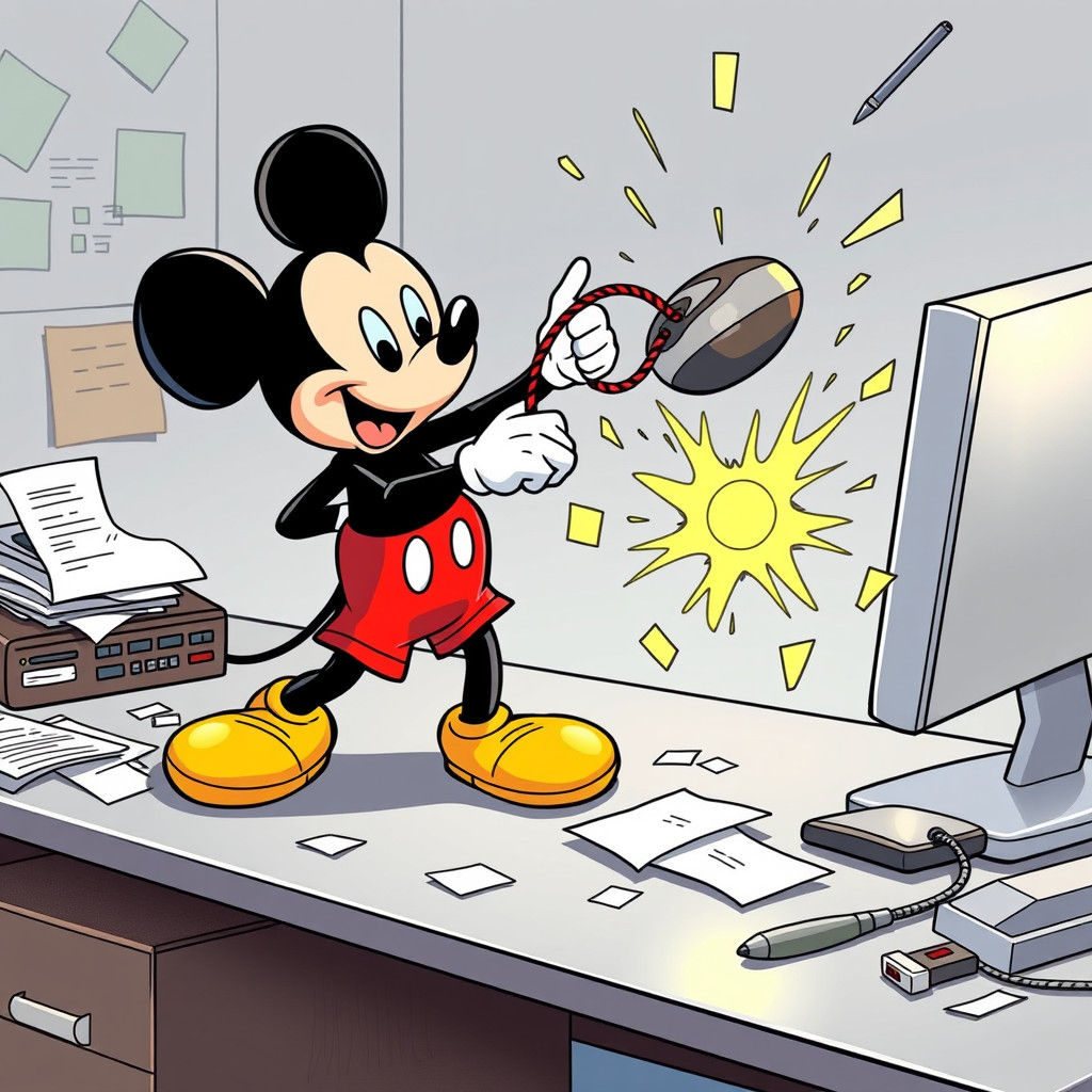 Mickey Mouse's Hilarious Showdown with a Computer Mouse