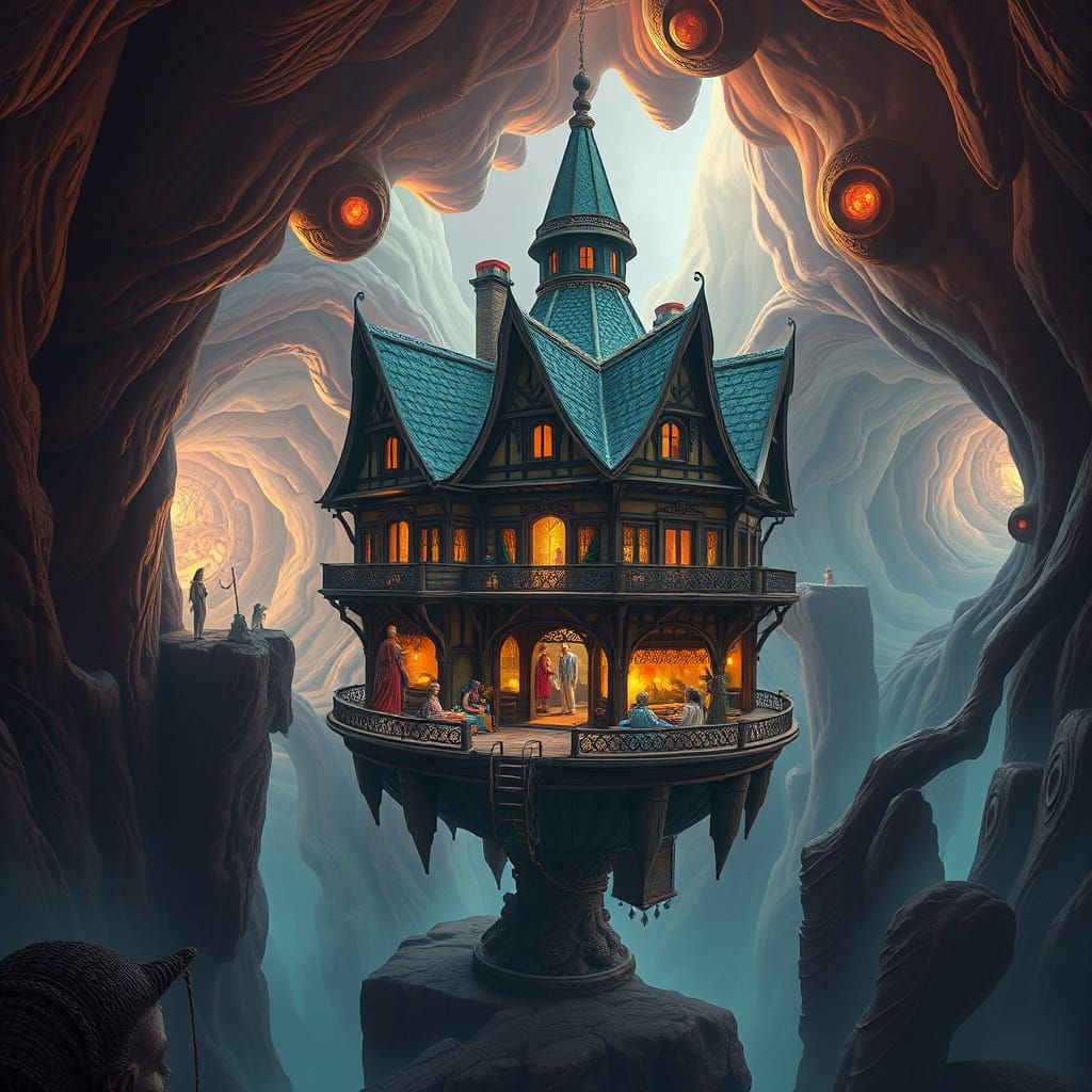 Mystical Inn Between Dimensions in Fantasy Style