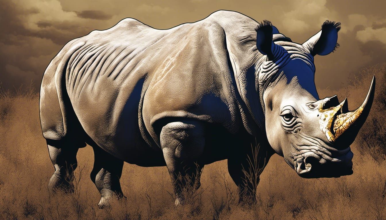 White Rhino In Africa